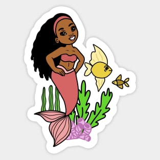 Cute Afro Mermaid Melanin Girl Sticker